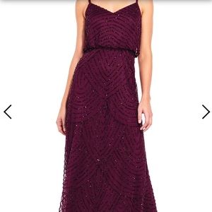 Adrianna Papell Art deco blouson beaded prom dress